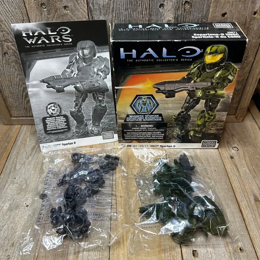 Mega Bloks Halo Wars 29671 Magnetic UNSC Spartan II Figure Set Open Box Sealed